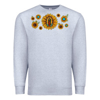 Heather Grey sunflower lady of guadalupe Premium Sweatshirt - JahusDesignShop