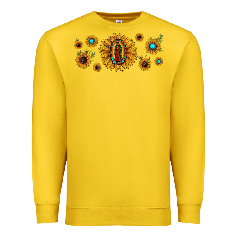 Sunflower Lady Of Guadalupe Premium Sweatshirt by JahusDesignShop | Teevron
