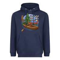 Navy lake squad Heavyweight Hoodie - HRA Design Shop