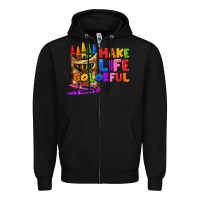 Black make life colorful Zipper Hoodie - texasbilliewilder