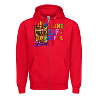 Red make life colorful Zipper Hoodie - texasbilliewilder