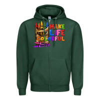 Sports Green make life colorful Zipper Hoodie - texasbilliewilder