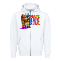 White make life colorful Zipper Hoodie - texasbilliewilder