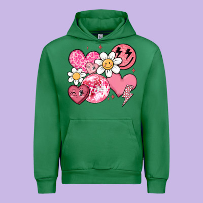 Retro Valentines Day Urban Hoodie Designed By Maliassmallbusiness