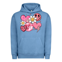 Pigment Pebble Blue retro valentines day Urban Hoodie - MaliasSmallBusiness
