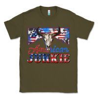 Army Green American junkie Classic Tee - Zillion Design Studio