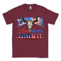 Burgundy American junkie Classic Tee - Zillion Design Studio