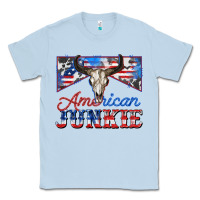 Dusty Blue American junkie Classic Tee - Zillion Design Studio