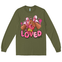 Army Green loved valentine's day afro girl sneakers Long Sleeve Tee - RanaPortraitStore