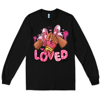 Black loved valentine's day afro girl sneakers Long Sleeve Tee - RanaPortraitStore