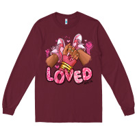Burgundy loved valentine's day afro girl sneakers Long Sleeve Tee - RanaPortraitStore