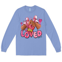 Colony Blue loved valentine's day afro girl sneakers Long Sleeve Tee - RanaPortraitStore