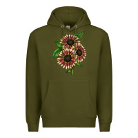 Army Green strawberry blonde sunflower Premium Hoodie - LillyAllenDesigns