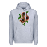 Heather Grey strawberry blonde sunflower Premium Hoodie - LillyAllenDesigns