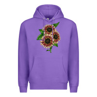 Purple strawberry blonde sunflower Premium Hoodie - LillyAllenDesigns