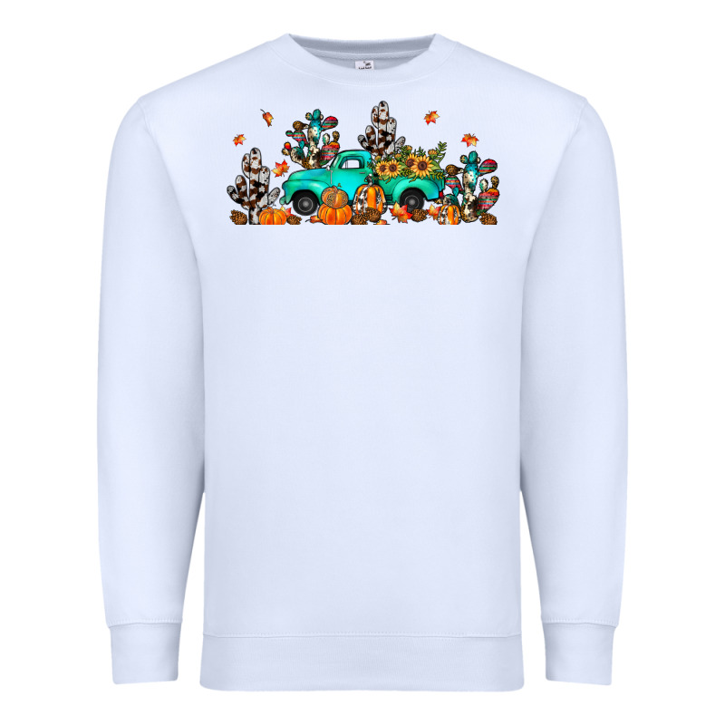 Fall Cactus Pumpkin Truck Premium Sweatshirt by JahusDesignShop | Teevron