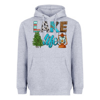 Heather Grey lake life Heavyweight Hoodie - HRA Design Shop