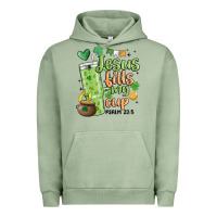 Pigment Oil Green st. patricks day jesus fills my cup Urban Hoodie - MaliasSmallBusiness