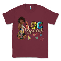 Burgundy afro woman loc queen Classic Tee - texasbilliewilder