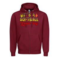It S A Softball Kinda Day Zipper Hoodie | Teevron