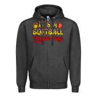 Charcoal Heather it s a softball kinda day Zipper Hoodie - Zillion Design Studio