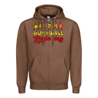 Chestnut it s a softball kinda day Zipper Hoodie - Zillion Design Studio