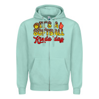 Seafoam it s a softball kinda day Zipper Hoodie - Zillion Design Studio