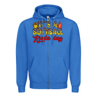 True Royal it s a softball kinda day Zipper Hoodie - Zillion Design Studio