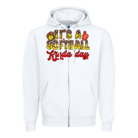 White it s a softball kinda day Zipper Hoodie - Zillion Design Studio