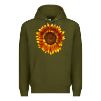 Army Green tiger eyes sunflower Premium Hoodie - LillyAllenDesigns