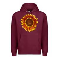 Burgundy tiger eyes sunflower Premium Hoodie - LillyAllenDesigns