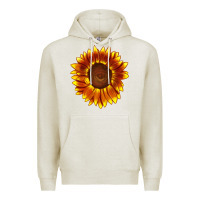 Oatmeal Heather tiger eyes sunflower Premium Hoodie - LillyAllenDesigns