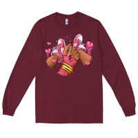 Burgundy valentines day afro girl sneakers Long Sleeve Tee - RanaPortraitStore