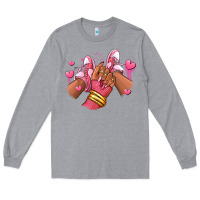 Heather Grey valentines day afro girl sneakers Long Sleeve Tee - RanaPortraitStore
