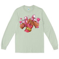 Matcha valentines day afro girl sneakers Long Sleeve Tee - RanaPortraitStore