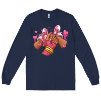 Navy valentines day afro girl sneakers Long Sleeve Tee - RanaPortraitStore