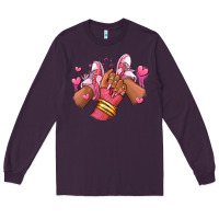 Plum valentines day afro girl sneakers Long Sleeve Tee - RanaPortraitStore
