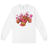 White valentines day afro girl sneakers Long Sleeve Tee - RanaPortraitStore