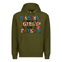 Army Green diamonds are a girl's best friend Premium Hoodie - AdoDesignShop