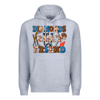 Heather Grey diamonds are a girl's best friend Premium Hoodie - AdoDesignShop