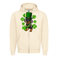 Sandshell st. patrick's day lucky dachshund puppy Zipper Hoodie - RanaPortraitStore