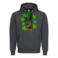 Smoke st. patrick's day lucky dachshund puppy Zipper Hoodie - RanaPortraitStore