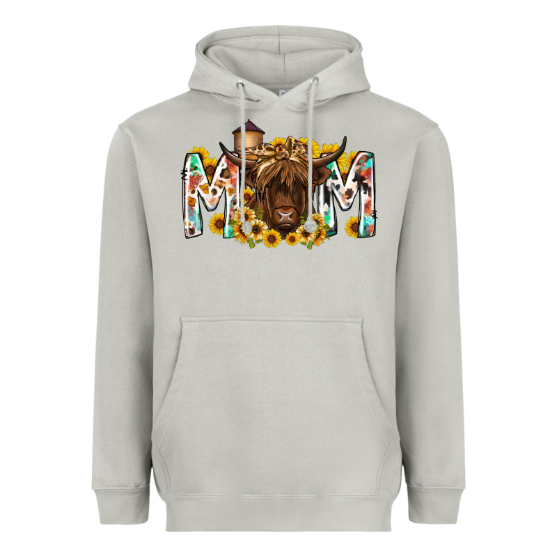Mom Highland Cow Heavyweight Hoodie by RacoonDesign | Teevron