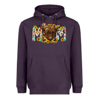 Plum mom highland cow Heavyweight Hoodie - RacoonDesign