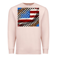 Pale Pink American flag and racee flag Premium Sweatshirt - AdoDesignShop