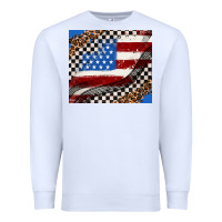 White American flag and racee flag Premium Sweatshirt - AdoDesignShop
