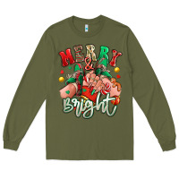 Army Green merry and bright caucasian girl sneakers Long Sleeve Tee - RanaPortraitStore