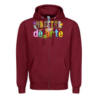 Burgundy maestra de arte Zipper Hoodie - texasbilliewilder