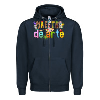 Navy maestra de arte Zipper Hoodie - texasbilliewilder