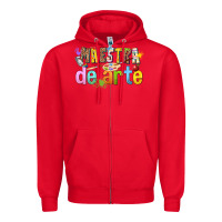 Red maestra de arte Zipper Hoodie - texasbilliewilder